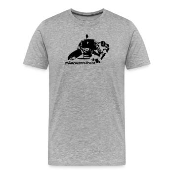 Blümchen-Pflücker Hanging off - Männer Premium Bio T-Shirt - Grau meliert - Vorne - Damien (186cm)