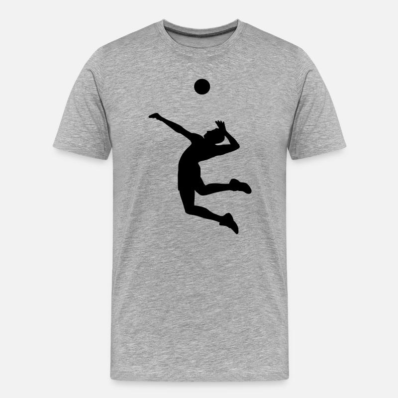 Volleyball - Männer Premium Bio T-Shirt - Grau meliert