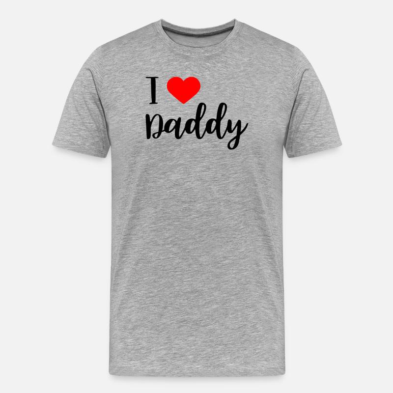 i love daddy - Männer Premium Bio T-Shirt - Grau meliert