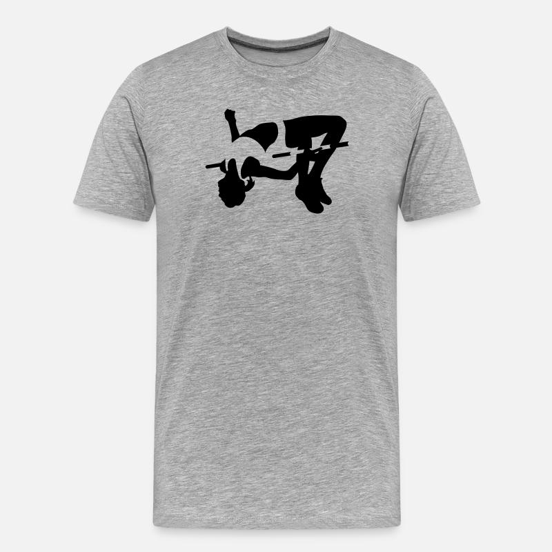 Hochsprung - Männer Premium Bio T-Shirt - Grau meliert