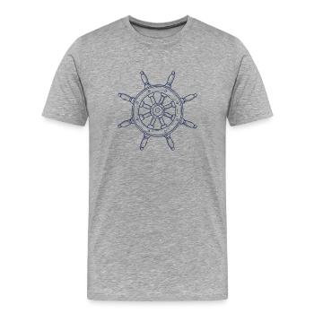 Conception de volant dessiné à la main - T-shirt bio Premium Homme - gris chiné - Devant - Damien (186cm)