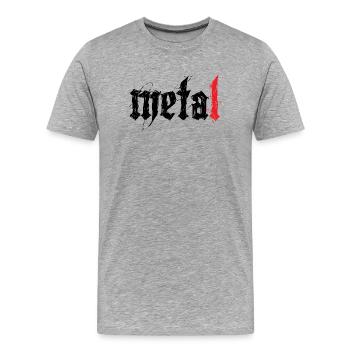 Metal ! - T-shirt bio Premium Homme - gris chiné - Devant - Damien (186cm)