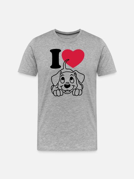 I love dogs - Men's Premium Organic T-Shirt - heather grey