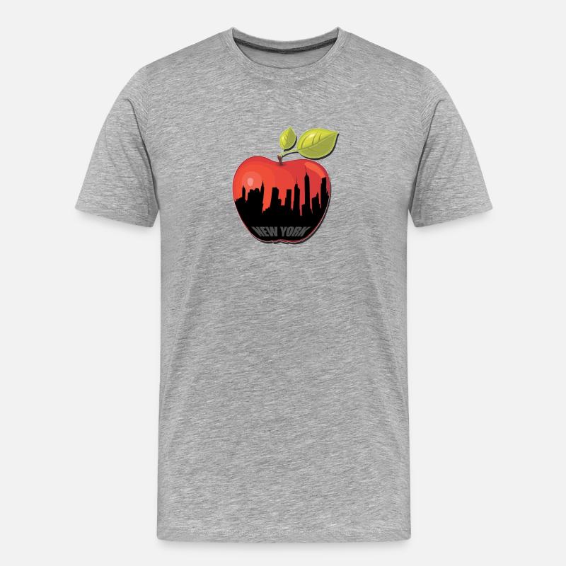 BIG APPLE - Männer Premium Bio T-Shirt - Grau meliert