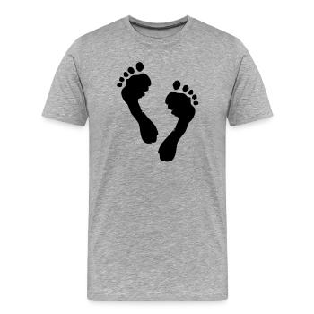 Füsse Silhouette - Männer Premium Bio T-Shirt - Grau meliert - Vorne - Damien (186cm)