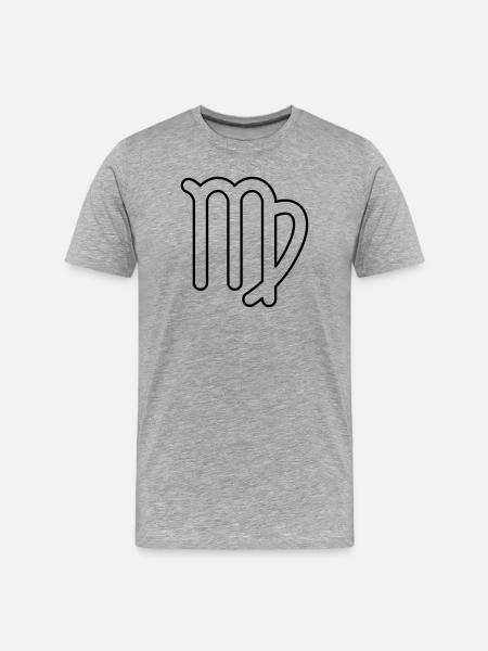 Jungfrau Sternzeichen Sternbild Tierkreiszeichen - Männer Premium Bio T-Shirt - Grau meliert