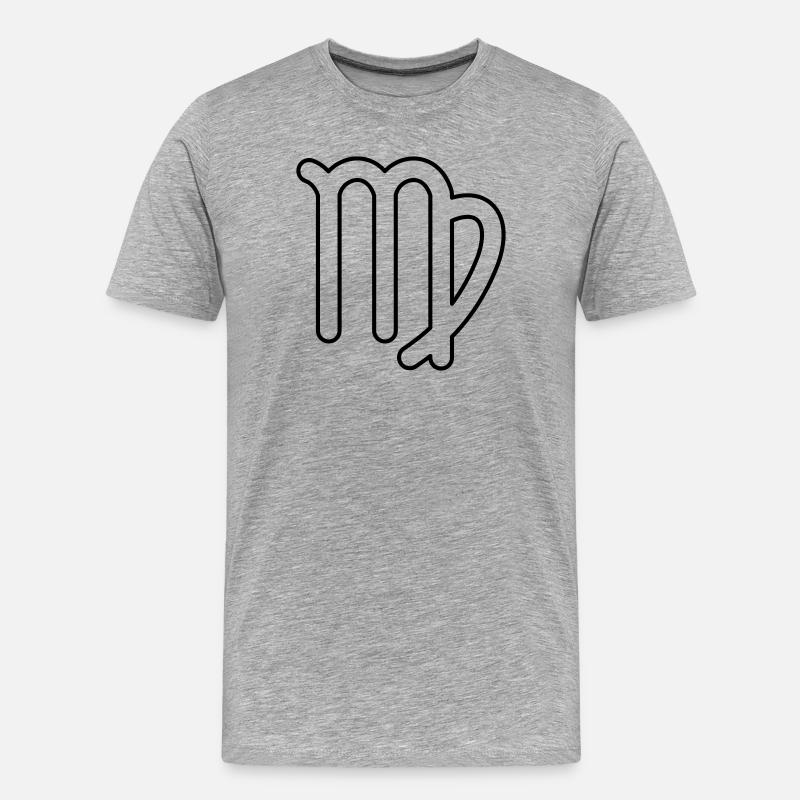Jungfrau Sternzeichen Sternbild Tierkreiszeichen - Männer Premium Bio T-Shirt - Grau meliert