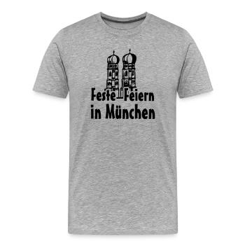 München Bayern Geschenk - Männer Premium Bio T-Shirt - Grau meliert - Vorne - Damien (186cm)