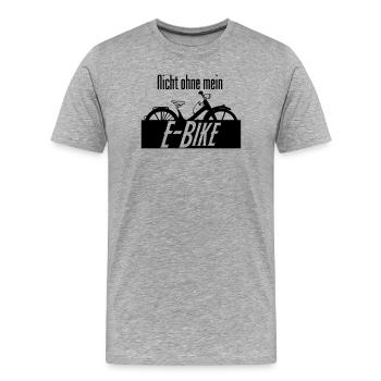E-Bike Spruch Fahrrad Radfahrer Rad Geschenk - Männer Premium Bio T-Shirt - Grau meliert - Vorne - Damien (186cm)