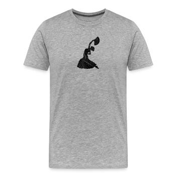 Flamenco Tänzerin / Flamenco Tanz in schwarz - Männer Premium Bio T-Shirt - Grau meliert - Vorne - Damien (186cm)