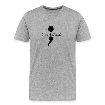 point-virgule - T-shirt bio Premium Homme - gris chiné - Devant - Damien (186cm)