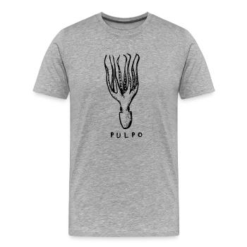 PULPO - Tintenfisch Krake Oktopus Tapas - Männer Premium Bio T-Shirt - Grau meliert - Vorne - Damien (186cm)