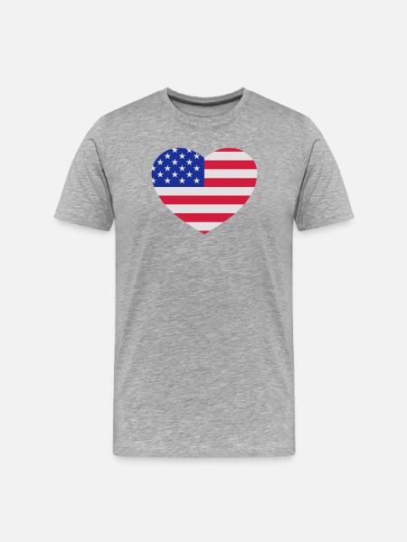 American heart - Men's Premium Organic T-Shirt - heather grey