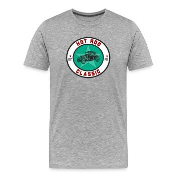 Hot Rod Classic Oldtimer Auto Car US Car Geschenk - Männer Premium Bio T-Shirt - Grau meliert - Vorne - Damien (186cm)