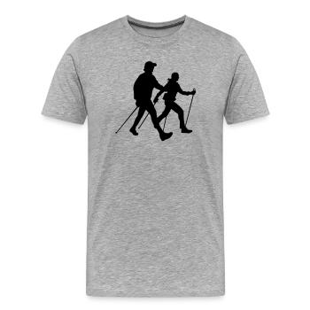 Nordic walking - Männer Premium Bio T-Shirt - Grau meliert - Vorne - Damien (186cm)