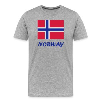 Norwegian flag - Men's Premium Organic T-Shirt - heather grey - Front - Damien (186cm)
