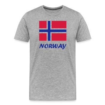 Norwegische Flagge - Männer Premium Bio T-Shirt - Grau meliert - Vorne - Damien (186cm)
