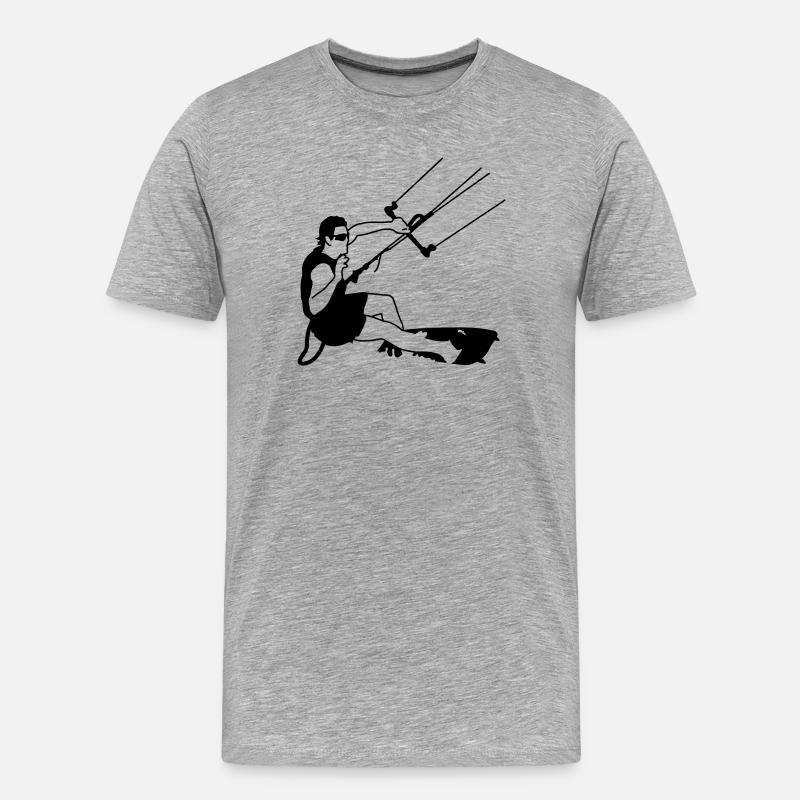 Kitesurfing - Männer Premium Bio T-Shirt - Grau meliert