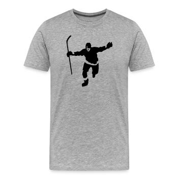 Eishockey - Männer Premium Bio T-Shirt - Grau meliert - Vorne - Damien (186cm)
