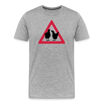 Attention hens hen party - Men's Premium Organic T-Shirt - heather grey - Front - Damien (186cm)