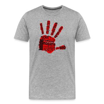 Harcelement - T-shirt bio Premium Homme - gris chiné - Devant - Damien (186cm)