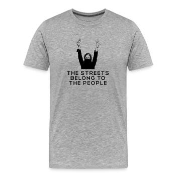 Idée de cadeau AntiFa pour les antifascistes - T-shirt bio Premium Homme - gris chiné - Devant - Damien (186cm)