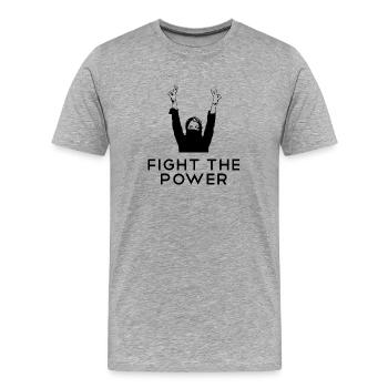 Aktivist Aktivistin Fight the power Revolution - Männer Premium Bio T-Shirt - Grau meliert - Vorne - Damien (186cm)