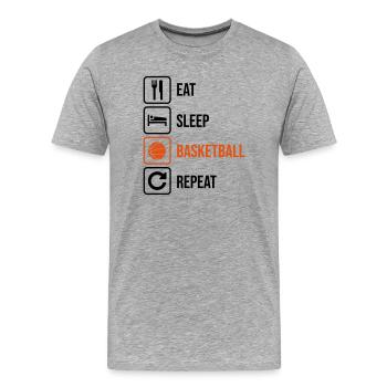 basketballer - T-shirt bio Premium Homme - gris chiné - Devant - Damien (186cm)