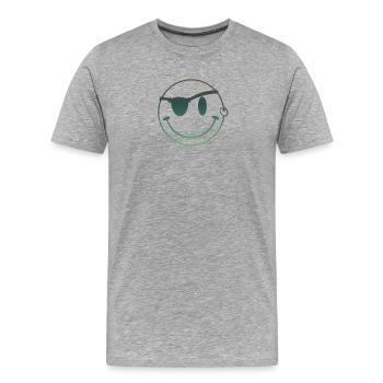 Pirat - Männer Premium Bio T-Shirt - Grau meliert - Vorne - Damien (186cm)