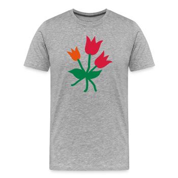 tulips - T-shirt bio Premium Homme - gris chiné - Devant - Damien (186cm)