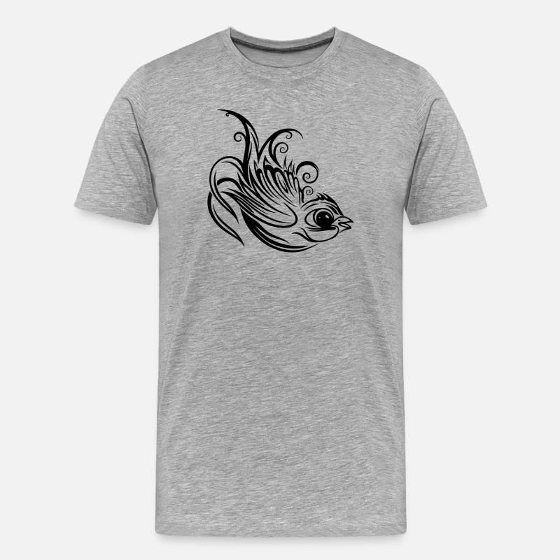 Schwalbe, Frühling, Frühlingsbote - Männer Premium Bio T-Shirt - Grau meliert