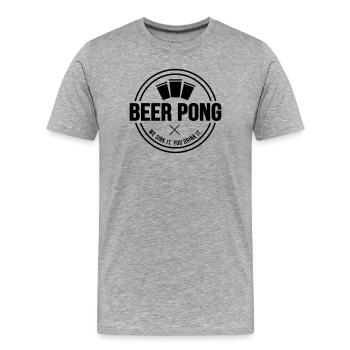 Beer Pong Logo V - Men's Premium Organic T-Shirt - heather grey - Front - Damien (186cm)