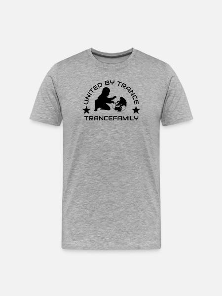 UNITED BY TRANCE - Männer Premium Bio T-Shirt - Grau meliert