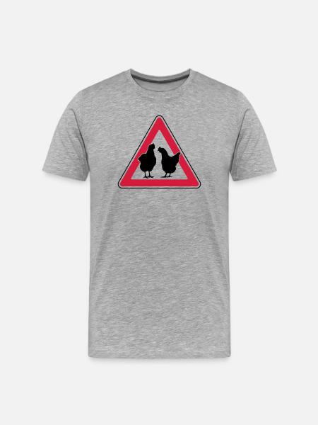 Chicken evening chicken attention free-range hens - Men's Premium Organic T-Shirt - heather grey