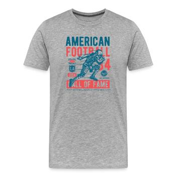 American Football 1984 - Männer Premium Bio T-Shirt - Grau meliert - Vorne - Damien (186cm)