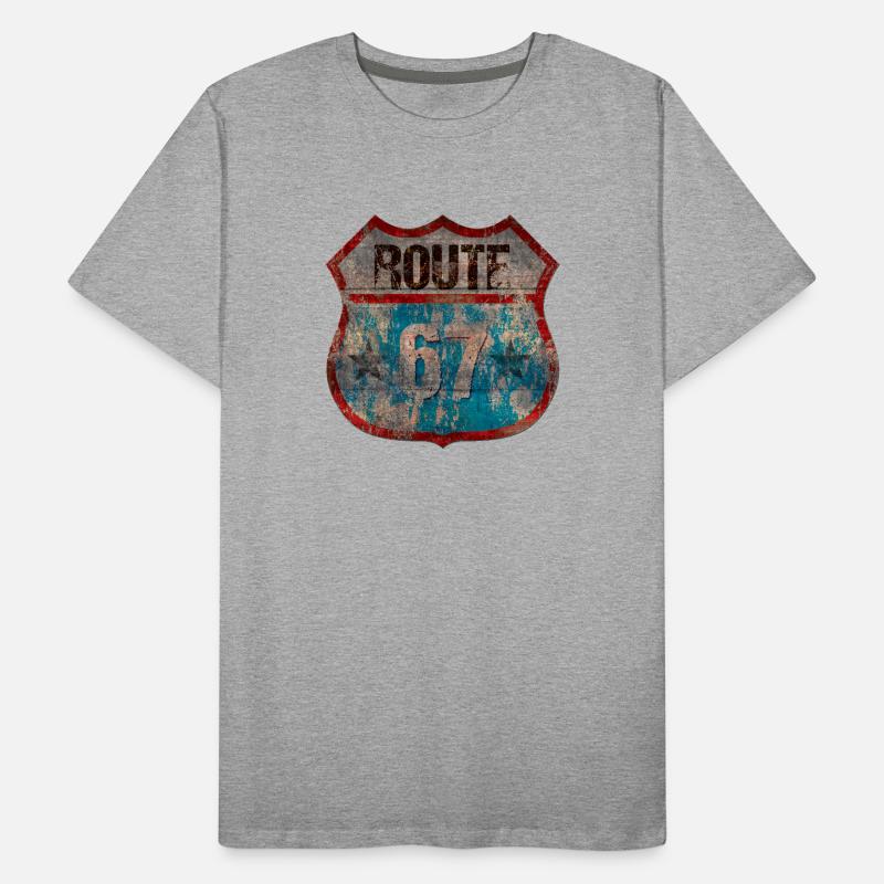 Rustic Route 67 Schild Design Männer Premium Bio T-Shirt