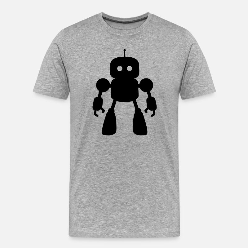 Roboter – Künstliche Intelligenz Sci-Fi Design - Männer Premium Bio T-Shirt - Grau meliert