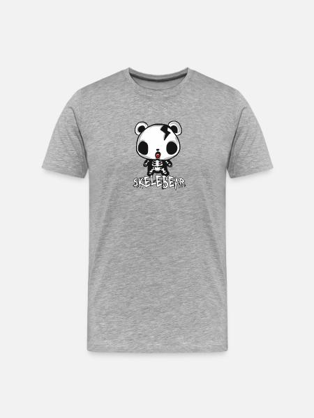 Skeleton Bear Halloween - Men's Premium Organic T-Shirt - heather grey