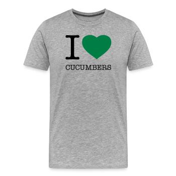 I LOVE CUCUMBERS CUCUMBER CUCUMBER - Men's Premium Organic T-Shirt - heather grey - Front - Damien (186cm)