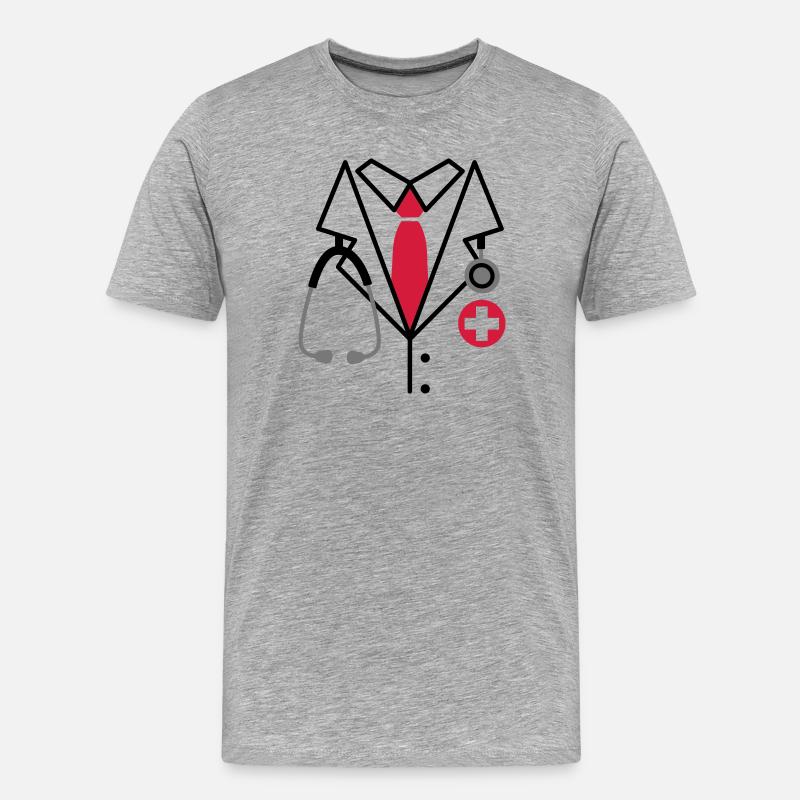Doktor, Doktor Kostüm - Männer Premium Bio T-Shirt - Grau meliert