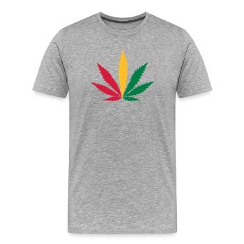 Rasta Hippie Weed - Männer Premium Bio T-Shirt - Grau meliert - Vorne - Damien (186cm)