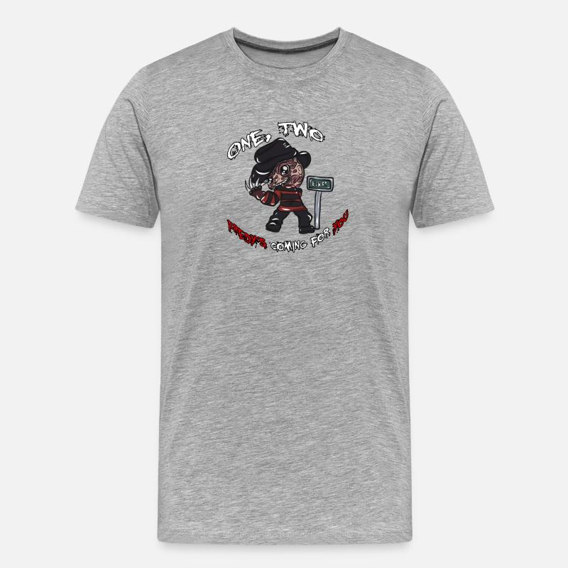 Freddy Halloween Geschenk - Männer Premium Bio T-Shirt - Grau meliert