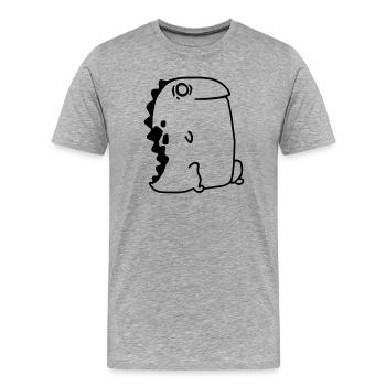 Dino - RAWR - T-shirt bio Premium Homme - gris chiné - Devant - Damien (186cm)