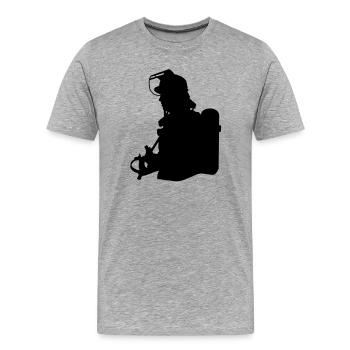 Feuerwehrmann - Männer Premium Bio T-Shirt - Grau meliert - Vorne - Damien (186cm)