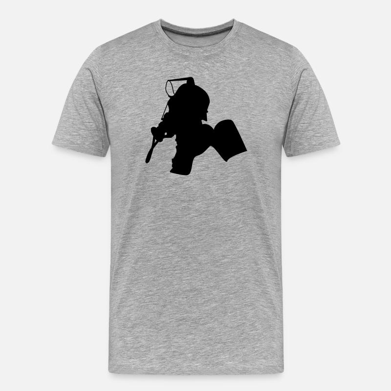Feuerwehr - Männer Premium Bio T-Shirt - Grau meliert