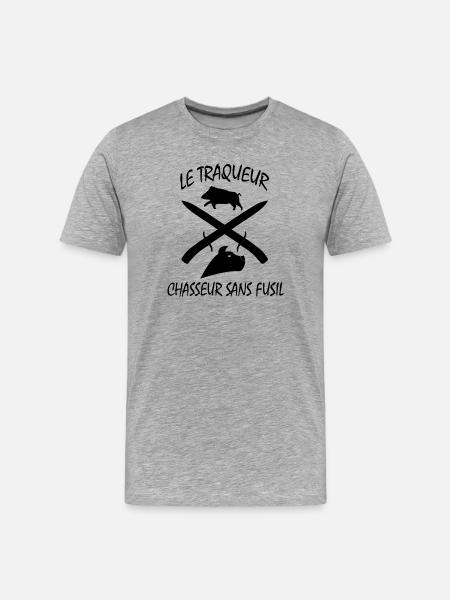 der Jäger Jäger ohne Gewehr! - Männer Premium Bio T-Shirt - Grau meliert