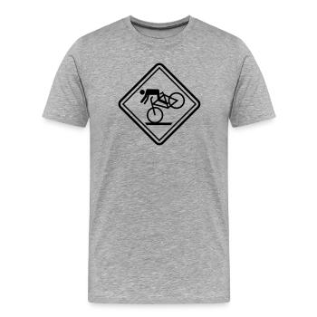 sport komisch mountainbiking - Männer Premium Bio T-Shirt - Grau meliert - Vorne - Damien (186cm)