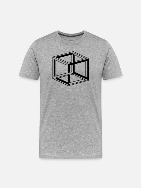 cube escher - Men's Premium Organic T-Shirt - heather grey