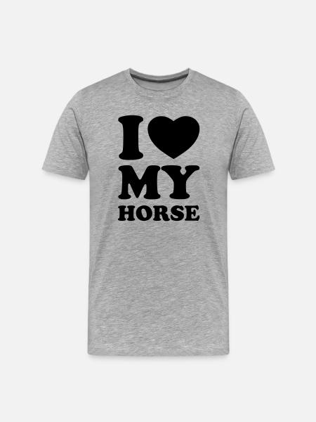 I love my horse - Men's Premium Organic T-Shirt - heather grey
