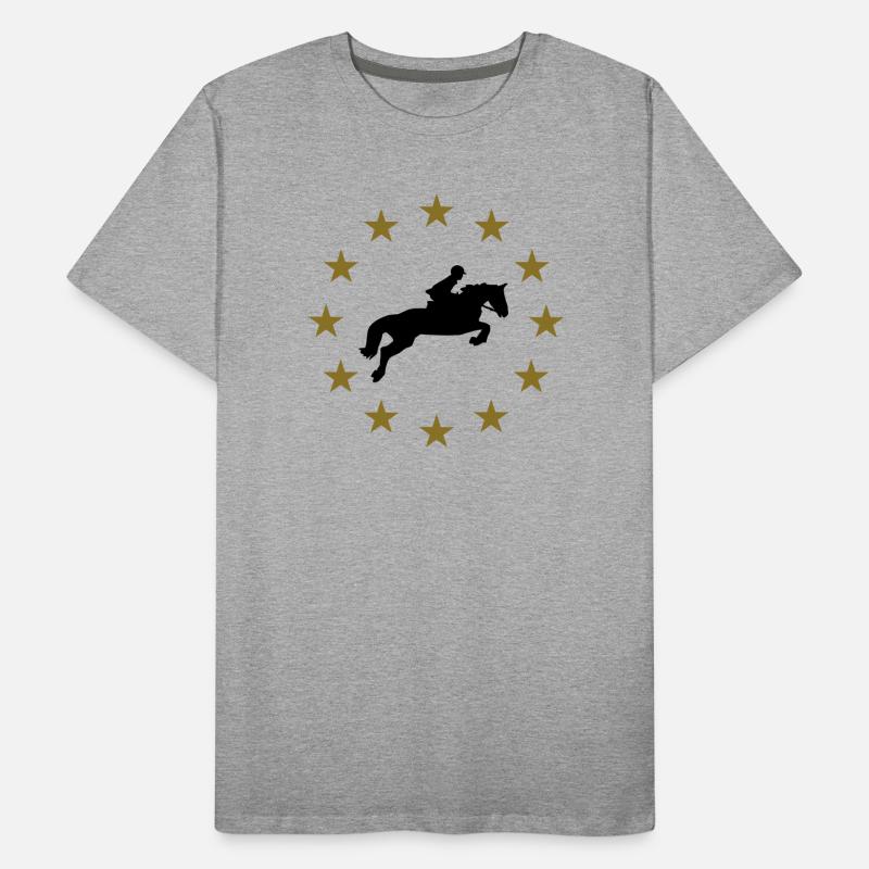 Springen Pferd & Sternen Männer Premium Bio T-Shirt